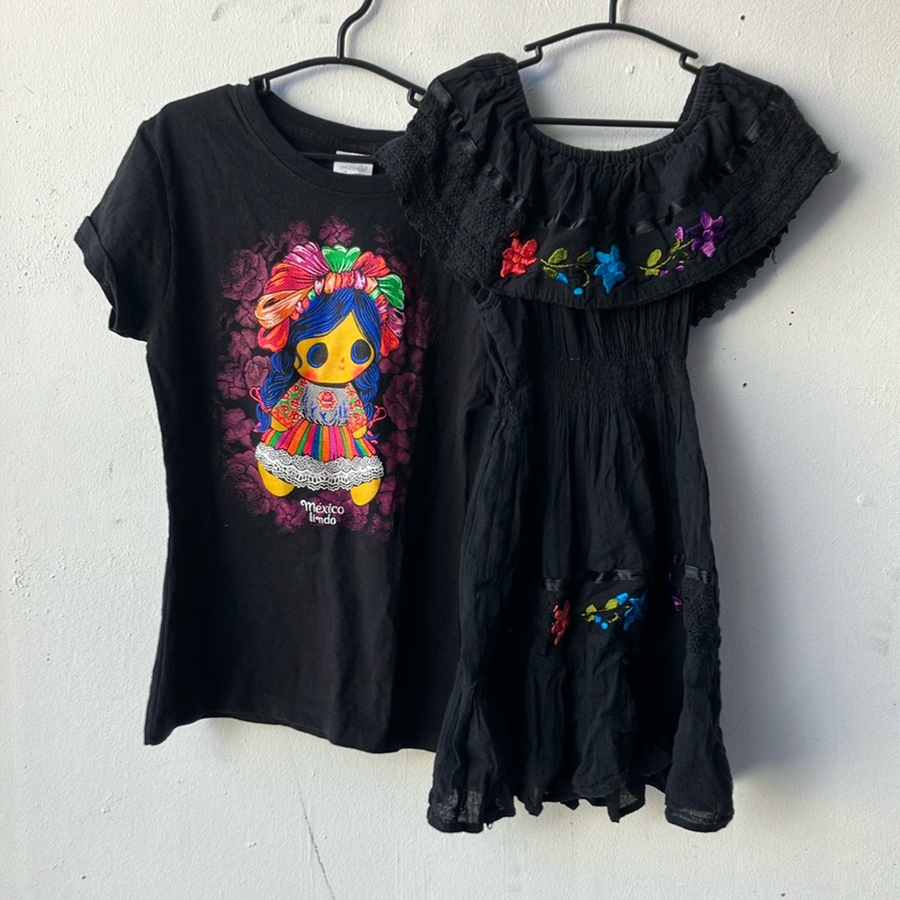 Black Kids Casual Dress Set
